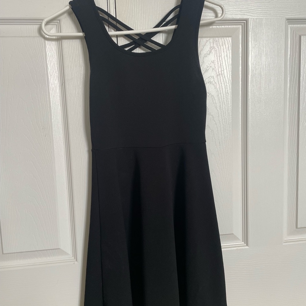 Rebel Sugar Black Crisscross Mini Dress